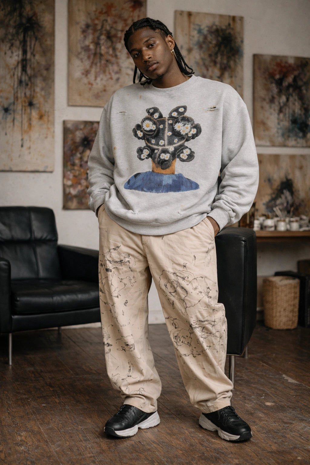 Daisy Crown – Hand-Finished Sweatshirt