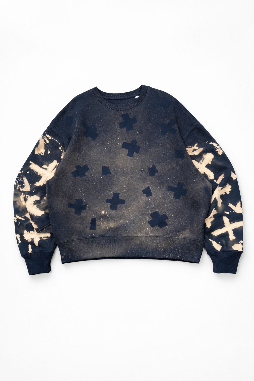 CROSSES DISTRESSED – Hand-Finished Oversized Sweatshirt