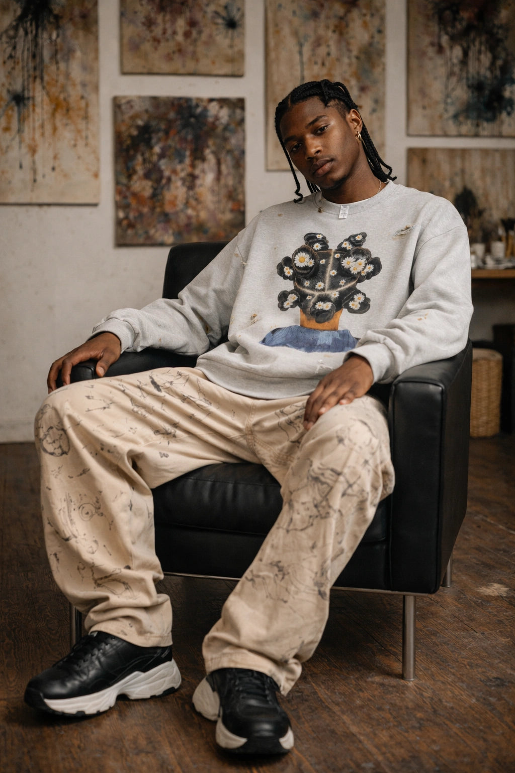 Daisy Crown – Hand-Finished Sweatshirt