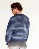 Back view of men's North Bioko Club 5X Graffiti Sweatshirt in navy showing faded spray-effect finish