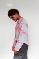 Men’s 5X Graffiti Sweatshirt – Heather Grey / Pink Acid