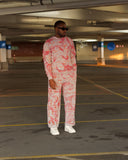 North Bioko Club Pink Acid Graffiti Full Set worn in a car park lifestyle setting